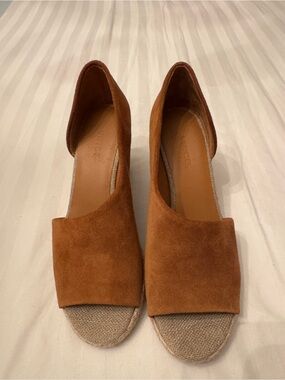 Vince Sonora Tan Suede Open-Toe Espadrilles